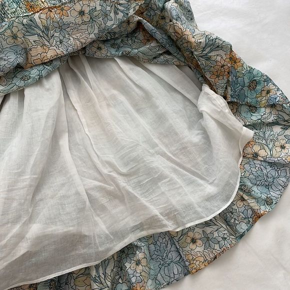 Magali Pascal Petal Dress Ruffle Puff Sleeve in Eden Print Size Small - Picture 10 of 12